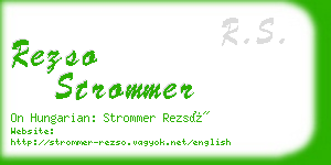 rezso strommer business card